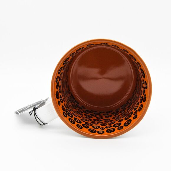 Halloween Pumpkin Mug, 23oz White Ceramic Mug w/ Black Cat Graveyard Design, New - Picture 8 of 10